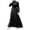 A-Black664, variant on XIAOCHA Women's Satin Maxi Dress High Neck Belted Long Sleeve Gown Elegant Modest Formal Evening Dress