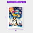 thumbnail image 5 of Happy New Year with Shetland Sheepdog Fireworks Holiday Xmas Winter 2025 5x7in Folded Greeting Card Sheltie Dog Lover Gifts Single Note Card with Envelope - 00025, 5 of 5