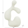 thumbnail image 3 of 7" x 11" White Polystone Curved Shaped Abstract Sculpture with Speckled Texturing, by DecMode, 3 of 9