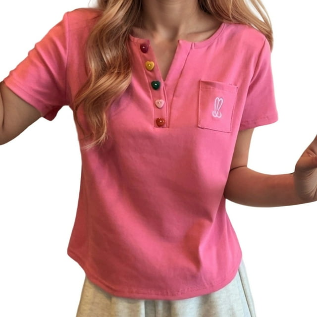 Chemises à Manches Courtes Femmes Haut à Manches Courtes T-Shirts Couleurs Unies Femmes Randonnée Chemise à Manches Longues T-Shirts Décontractés Unis pour Femmes Femmes Col en V Entraînement Col Roulé Dames Femmes Chemises Manches Courtes