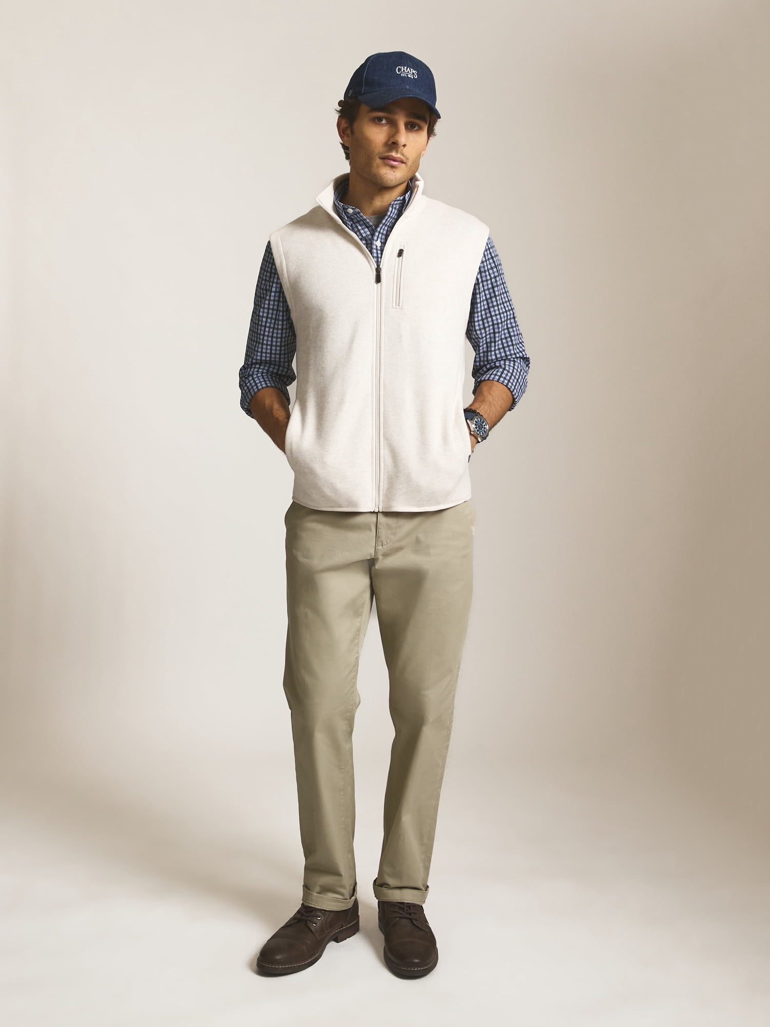 Chaps Men’s and Big Men’s Everyday Performance Norwell Sweater Fleece Vest, Sizes S–2XL
