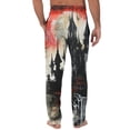 thumbnail image 4 of Domuza Mens Halloween Pajama Pants Casual Elastic Waist Drawstring Spooky Funny Print Pjs Trousers Relaxed Fit Cute Wide Leg Lounge Sleepwear M, 4 of 4