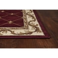 thumbnail image 2 of 2'x3' Red Machine Woven Hand Carved Fleur De Lis Indoor Accent Rug, 2 of 4