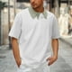 thumbnail image 1 of pstuiky camisetas de hombre, Blusa informal de manga corta con cuello vuelto y botones de color liso para hombre camisas casuales para hombre m, 1 of 6