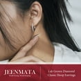 thumbnail image 6 of JeenMata Lab Grown Diamond Hoop Earrings - Round Cut Classic Earrings in White Gold Plating for Women, 6 of 9