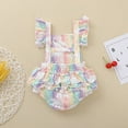 thumbnail image 3 of Infant Baby Girl Dinosaur Clothes Ruffled Backless Cotton Romper Bodysuit Top, 3 of 6