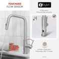 thumbnail image 3 of Single Handle Brushed Stainless Steel Touchless Pull-Down Kitchen Faucet, 3 of 13