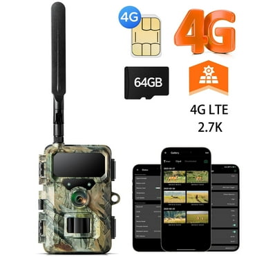 CAMPARK Cellular Trail Camera, 32MP 2.7K Game Camera Built-in 4G LTE SIM &64GB SD Card, Lifelong Free Cloud Storage, Night Vision Waterproof Hunting Cam