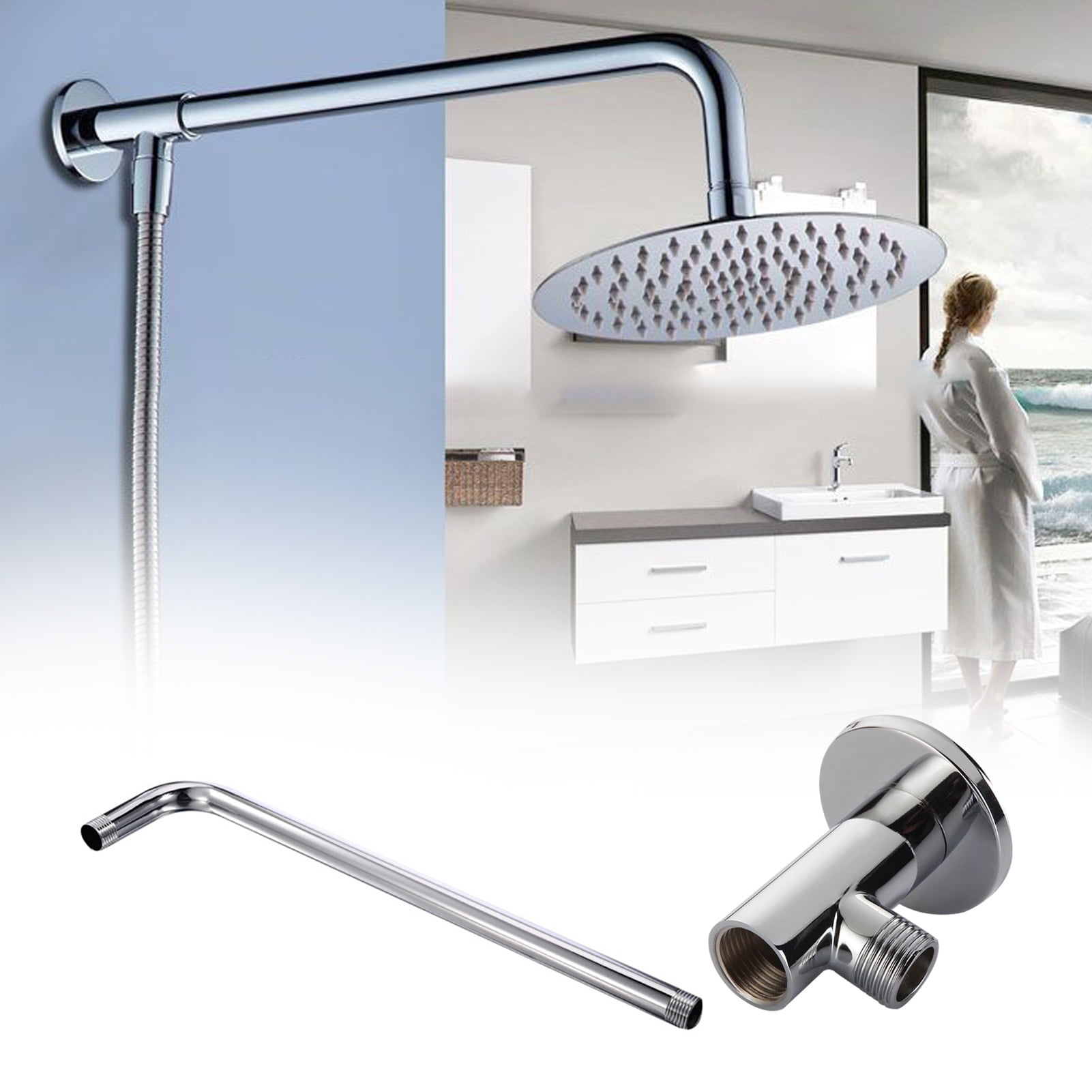 HYDa Stainless Mount Base Extension Pipe Arm Bathroom Accessories Walmart.com