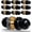 Matte Black, variant on Interior Door Knob 6-Pack, Keyless Privacy Door Locks for Bedroom & Bathroom, Thumb Lock & Emergency Release, Rust-Proof Metal, Easy to Install, Modern Round Doorknobs Set, Matte Black
