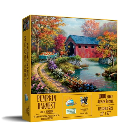 SUNSOUT INC - Pumpkin Harvest - 1000 pc Jigsaw Puzzle by Artist: Sung Kim - Finished Size 20" x 27" Halloween - MPN# 36654