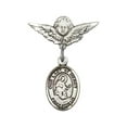 thumbnail image 1 of Sterling Silver Baby Badge with Our Lady of Mercy Charm and Angel w/Wings Badge Pin 7/8 X 3/4 inches, 1 of 1