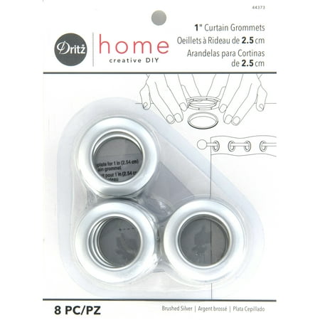 UPC: 0072879443738 | Dritz 1 Curtain Grommets Brushed Silver 8 Sets