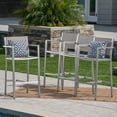 thumbnail image 4 of GDF Studio Crested Bay Outdoor Aluminum 30 Inch Barstools, Set of 4, Gray Mesh, 4 of 10