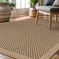 thumbnail image 4 of CAMILSON Easy Jute Rug Indoor Outdoor Farmhouse Area Rugs Checkered-Natural 8x10, 4 of 8