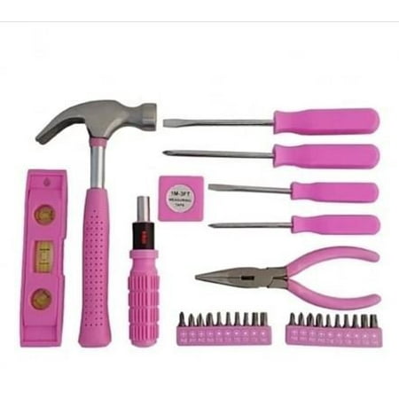 Pink Ladies Women Females 30-Piece Girls Tool Set Box with Premium Carrying Case - Never Lose your Tools