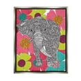 thumbnail image 3 of Stupell Industries Bold Modern Elephant Flower Blossoms Intricate Patterns Graphic Art Luster Gray Floating Framed Canvas Print Wall Art, Design by Valentina Harper, 3 of 5