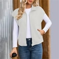 thumbnail image 2 of iHPH7 Vest Tops for Women Zip Up Vest Fall Outfits for Women Fall Clothes Waffle Knit Tops for Women Fall Fashion Sleeveless Vest for Women White S, 2 of 4