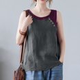 thumbnail image 6 of Tank Top for Women Linen, Summer Comfy Casual 2026 Loose Lightweight Sleeveless Shirts, Grey L, 6 of 8