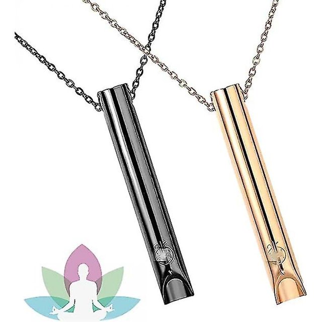 Collar de respiración LIUYMXG 2 piezas acero inoxidable para meditación y Relajación