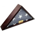 thumbnail image 2 of DECOMIL 5x9 Flag Display Case for American Veteran Burial Flag - Solid Wood, Cherry Finish, Flat Base - Customize Name Plate, 2 of 3