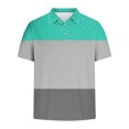 thumbnail image 4 of Camisa Casual de Impresión de Gradiente de los Hombres, Top de Solapa de Manga Corta en Tela de Malla Ligera para el Aire Libre Y el Ocio, Blusa de Suéter Elegante, 4 of 9