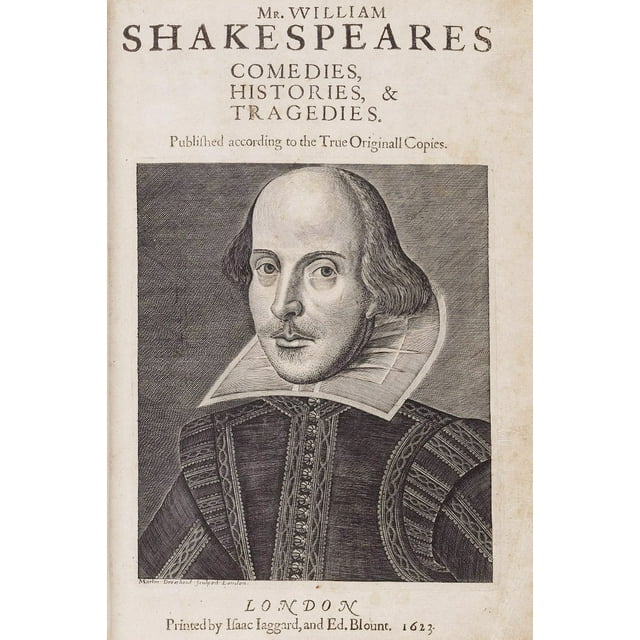 24x36 gallery poster, William Shakespeare, Title page of the First ...