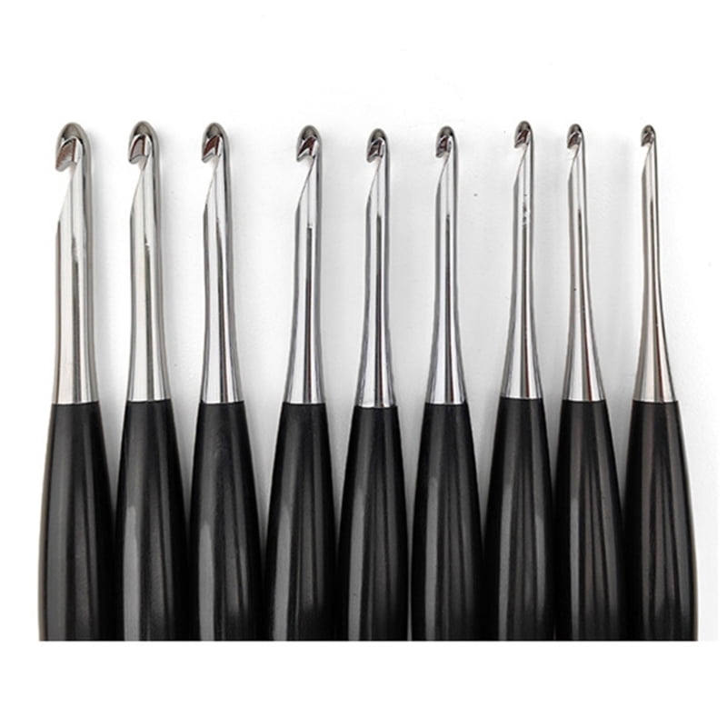 Zecic 1 Set 3.5-8.0mm Knitting Needle Crochet Needle Set Wood Handle Crochet Hook