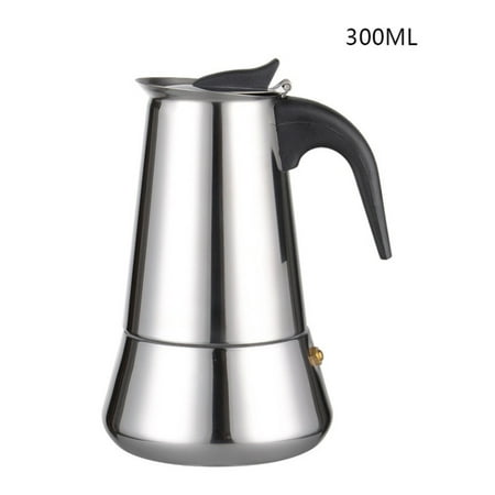 

300ml Portable Espresso Maker Pot Stainless Steel Coffee Brewer Kettle for Pro Barista