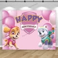 thumbnail image 3 of Fondo para fiesta de cumpleaños de Paw Patrol Skye Everest para niñas de 1, 2 y 3 años, pancarta para estudio fotográfico con flores rosas, póster decorativo, 3 of 5
