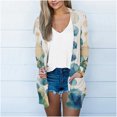 thumbnail image 1 of Prendas de abrigo y chaquetas informales sin capucha de manga larga para mujer, blusa informal de manga larga con estampado y bolsillo, cárdigan, abrigo holgado de algodón de imitación para mujer, 1 of 5