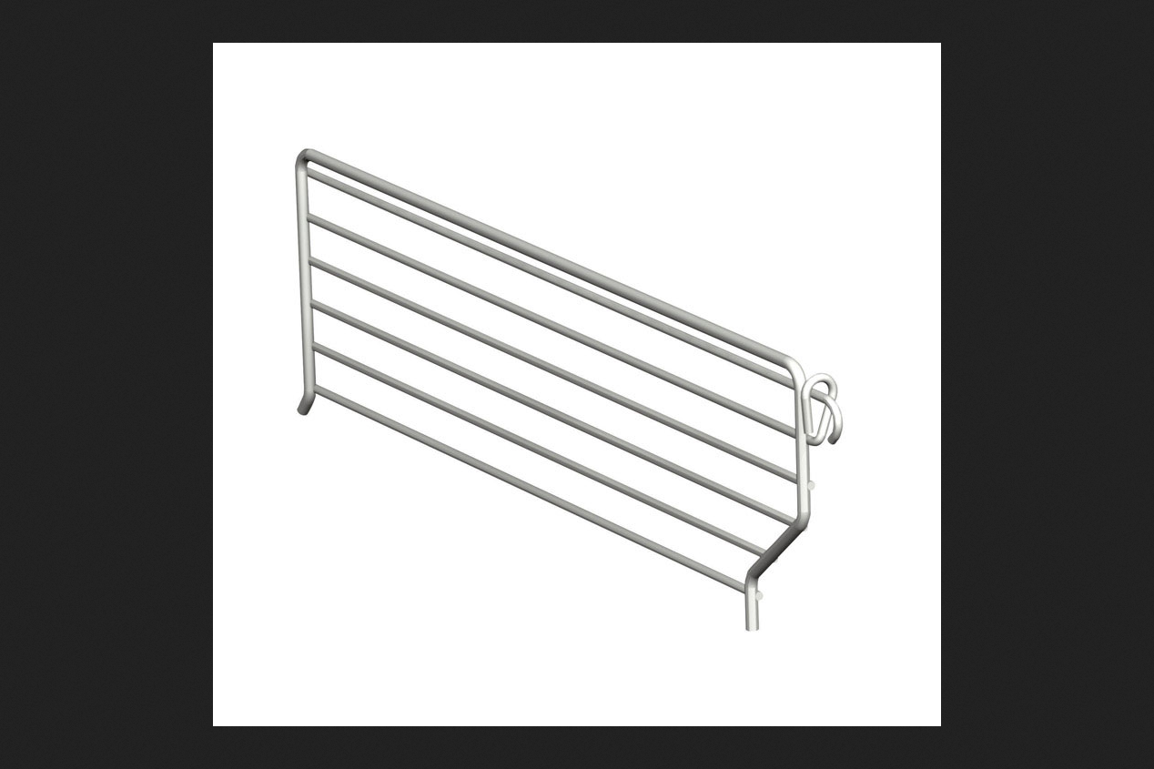 Lozier Wire Bin Divider 13 in. L x 3 in. H Chrome