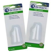 Brilliant Infant Wipe N Brush Soft Silicone Toothbrush, Use with Tooth Tissues, Clear - 2 Pack