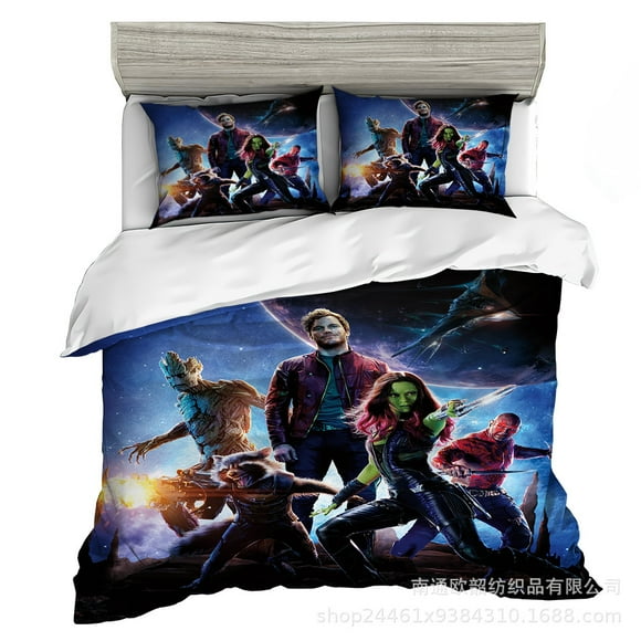 Guardians Of The Galaxy Bedding Quilt Cover, Three-Piece Set, Soft Microfiber, 3D Printed Duvet Cover-Youyoupin