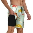 thumbnail image 2 of Fotbe Mushroom Bee Traje de Baño para Hombre – Shorts de Natación de Secado Rápido con Forro y Bolsillos-Small, 2 of 6
