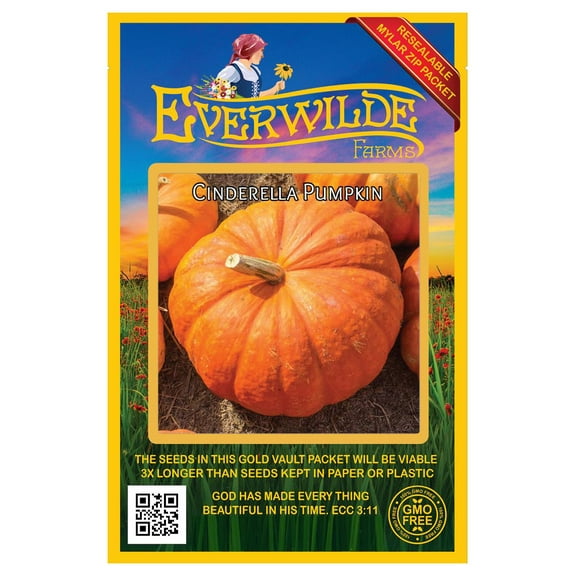 Everwilde Farms - 20 Cinderella Pumpkin Seeds - Gold Vault Seed Packet