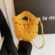 thumbnail image 4 of Zhuge Bolso de hombro tejido para mujer, bolso de mano tejido, bolso de mano tejido elegante para playa de verano, bolsos de hombro de 9,05 x 5,51 x 6,69 pulgadas (caqui), 4 of 4