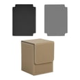 thumbnail image 3 of La caja de cubierta de cartas con 2 divisores se adapta a más de 100 8x7.8x10.3cm caja de almacenamiento de tarjeta impermeable Color arena, 3 of 8