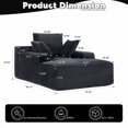 thumbnail image 4 of Oversized Chaise Lounge Sofa Chair, Comfy Cloud Sofa Bed, Sleeper Couch with Throw Pillows or Living Room, Black, 4 of 6