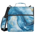thumbnail image 2 of Circular Folder Package 13.6*3.5*12.4 Inches ,Binder Bag，Binder Organizer，Zipper Binder，3 Ring Binder ,Suitable for Work Beautiful Blue Marble, 2 of 8