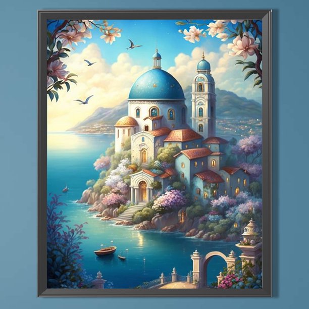 Cuadros Decorativos Pintura de diamante 5D DIY Full Square Drill Sea View Room Decoration Craft (ZQA852) Wdftyju embutido en tela
