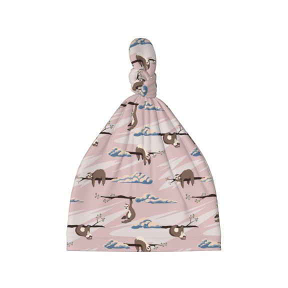 Picia Cloud Sloth Printed Preemie Hats for Baby Girls Cotton Premature Knot Hats Newborn Hospital Cap Warm Knot Beanie Nicu for Preemie Girls and Boys
