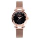 thumbnail image 1 of Reloj de pulsera de cuarzo con correa de malla de aleación y hebilla magnética para mujer a la moda (oro rosa), 1 of 8