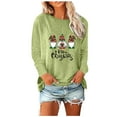 thumbnail image 1 of Womens Round- Neck Christmas Printing Recreational Long Sleeve Tops, 1 of 1