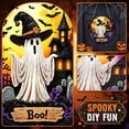 thumbnail image 2 of Halloween Ghost Diamond Painting Hanging Ornament DIY Crystal Art Kit, 2D Flat Ghost Window Wall Decor Craft Project for Holiday Home Party Decoration 21*21cm, 2 of 7