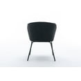 thumbnail image 2 of 041-Set of 1 Modern Dining Chairs，Boucle Fabric Dining Chairs With Black Metal Legs，Kitchen Chairs for Living/Dining/Bedroom，Black, 2 of 7