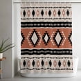 thumbnail image 5 of Khaki Boho Shower Curtain Set, Waterproof Shower Curtains for Bathroom, Vintage Ethnic Tribe Retro Abstract Art Washable Fabric Cloth Bath Curtain for Bathtub Decoration with Hooks 72x78 Inches, 5 of 9