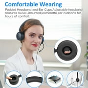 New Bee USB Office Computer Headset with In-Line Volume Control Noise Cancelling Microphone