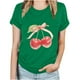 thumbnail image 4 of Blusas de Manga Corta para las Mujeres Divertida Impresión Cuello Redondo Camiseta Vintage, Blusas de Primavera para las Mujeres, 4 of 9