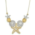 thumbnail image 1 of 14K Rhodium Plated Yellow Gold & Rhodium Diamond Cut Sea Life Necklace 18 Inch, 1 of 2